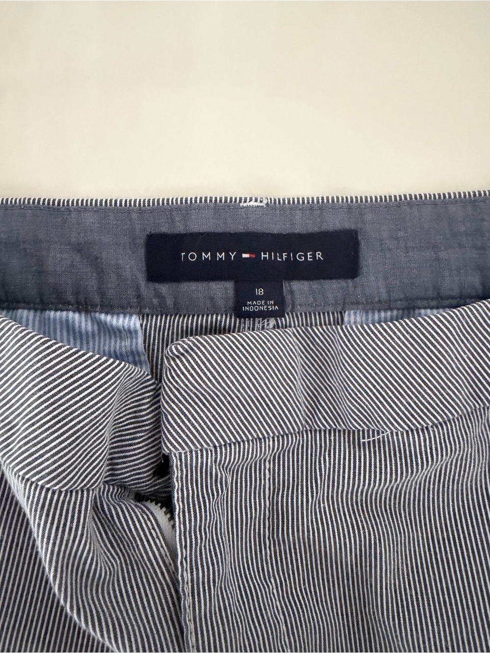 Tommy Hilfiger Navy & White Seersucker Shorts